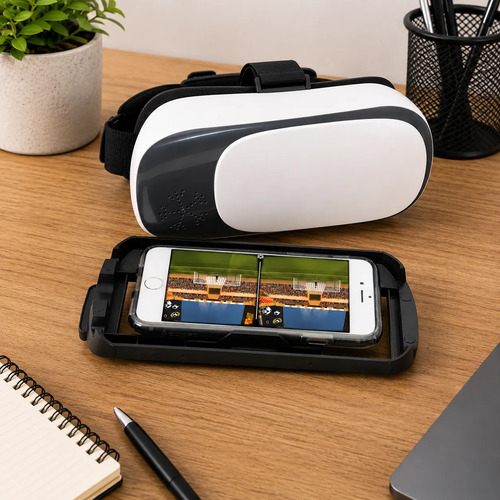 Lente De Realidad Virtual Ajustable Para Celular 360° Blanco Y Negro - Image 3