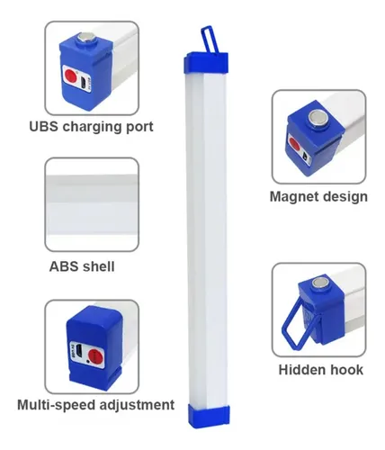 Liston Tubo Led Emergencia Portatil Recargable Usb 52 Cm - Imagen 4