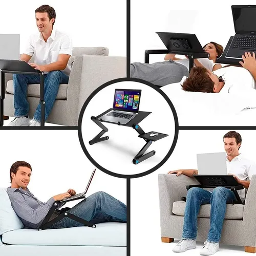 Mesa Soporte Notebook Laptop Plegable Regulable Con Coolers - Imagen 3