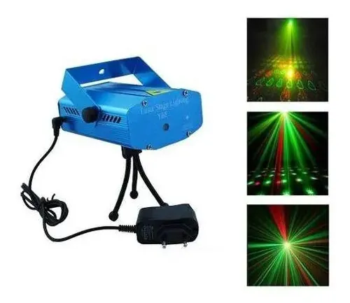Mini Laser Audioritmico - Efecto Lluvia Estrellas Verde Rojo - Imagen 2