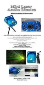 Mini Laser Audioritmico - Efecto Lluvia Estrellas Verde Rojo - Imagen 4