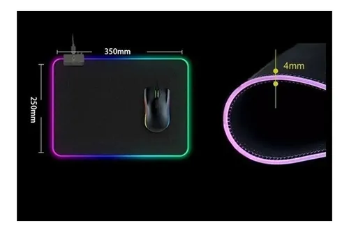 Mouse Pad Rgb Gamer Usb Luz Led 35x25 Retroiluminado Yt-2535 - Image 4