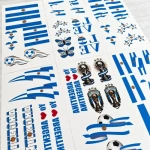Pack X48 planchas de tatuajes temporales selección Argentina mundial celeste y blanco