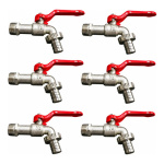 Pack X6 Canillas Esféricas 1/2 Metalica Manguera Patio S1107