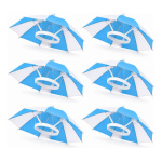 Pack X6 Gorros Paraguas Sombreros Argentina Sombrilla 45 Cm Celeste Y Blanco