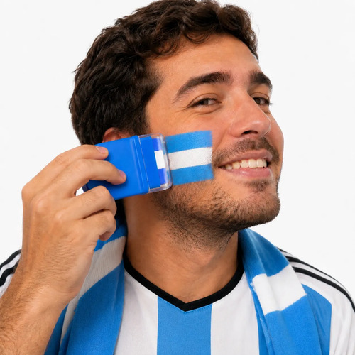 Pack X6 pinturas facial maquillaje celeste y blanco selección Argentina - Image 10
