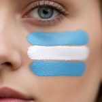 Pack X6 pinturas facial maquillaje celeste y blanco selección Argentina - Image 4