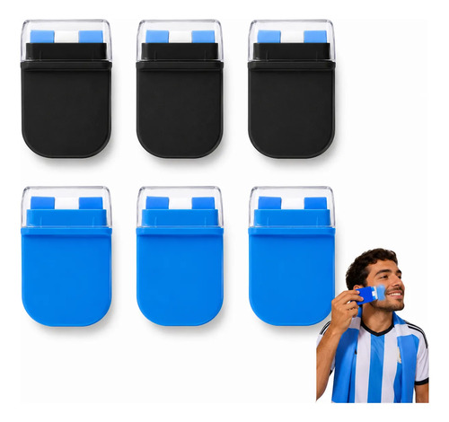 Pack X6 pinturas facial maquillaje celeste y blanco selección Argentina - Image 1