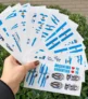 Pack X 12 planchas de tatuajes temporales selección Argentina hinchada celeste y blanco