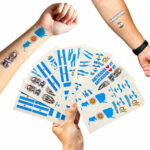 Pack X 24 Planchas De Tatuajes Temporales Argentina Hinchada Celeste Y Blanco Argentina