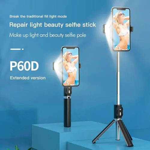 Palo Selfie Control Bluetooth Trípode + Lente Led P60d - Imagen 7