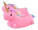 Pantufla Cerrada De Personaje Unicornio Felpa Súper Abrigada – vista lateral