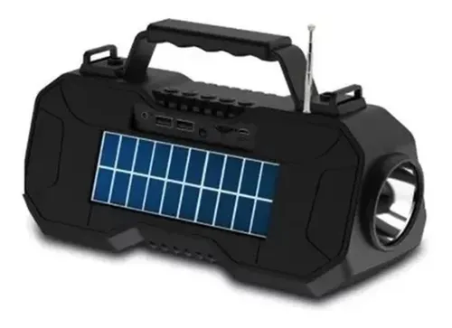 Parlante Bluetooth Mp3 Carga Solar + Linterna Emergencia Luz – imagen de uso