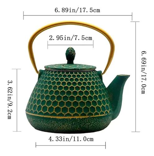 Pava de hierro fundido verde para té 1,1 litros Mt09057 - Image 3