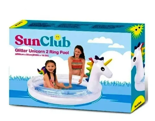 Pileta Inflable Unicornio Glitter 99 X 50 Cm Ring Pool 65 Lt - Image 2