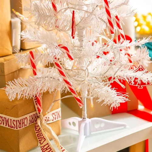 Pino árbol de navidad blanco 90 cm - Imagen 3