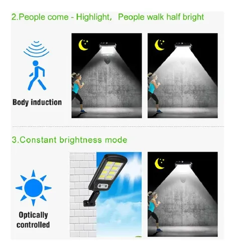 Reflector Lampara Solar Led Con Sensor Aplique Pared 241355 - Imagen 5
