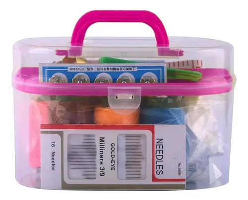 Set De Costura Costurero En Estuche Aguja Hilos Botones – vista lateral