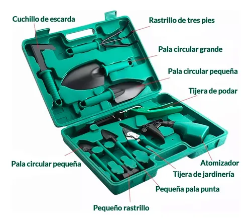 Set jardinería kit de jardín 10 piezas con valija S00121 - Image 2