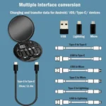 Set adaptador cable USB iPhone Samsung carga 60w P229 - Imagen 2