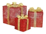 Set X3 Cajas Regalo Adorno Árbol Navidad Luz Led Calida 220v - Imagen 11