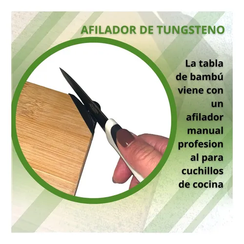 Tabla De Picar Con Afilador De Cuchillos Madera Bambú Cocina – vista superior