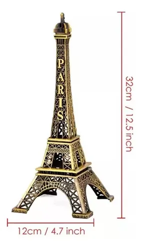 Torre Eiffel 32 cm adorno de metal souvenir Francia París - Imagen 6