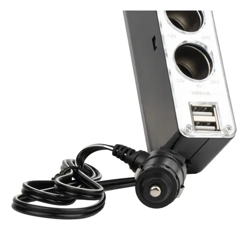 Triple Adaptador Toma Encendedor + Usb Cargador De 12v - 24 – detalle del producto