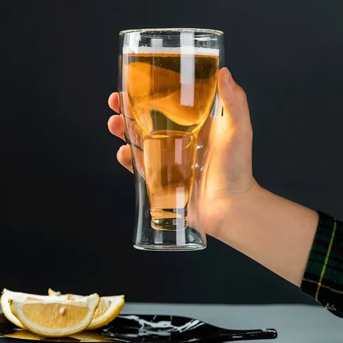 Vaso De Vidrio Pinta Cerveza 350 Ml Forma Botella Invertida - Image 6