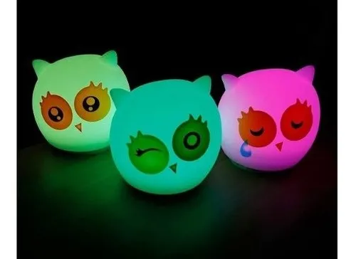 Velador Infantil Lechuza De Leds Regulacion Tactil De Varios Colores Y Funciones - Imagen 5