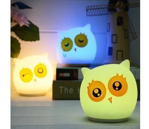 Velador Infantil Lechuza De Leds Regulacion Tactil De Varios Colores Y Funciones - Imagen 9