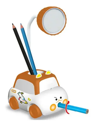 Velador Sacapuntas Autito Lapicero Lampara Led Recargable