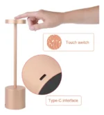 Velador Tactil Recargable Lampara Led Minimalista Lamp-03 - Imagen 6