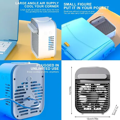 Ventilador Aire Acondicionado Frio Rgb Portátil Usb 241325 - Imagen 13
