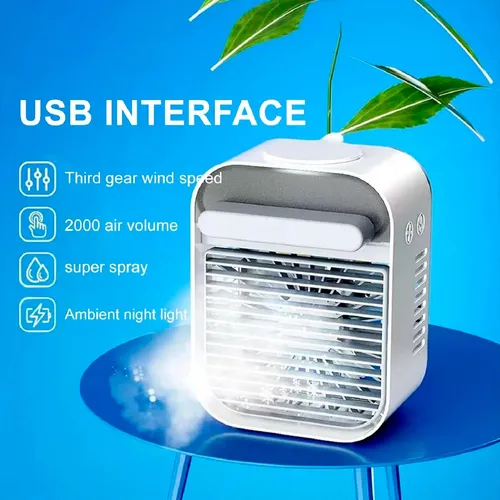 Ventilador Aire Acondicionado Frio Rgb Portátil Usb 241325 - Imagen 14