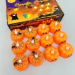 12 velas led calabazas calidas decoracion souvenir cotillon - Imagen 5