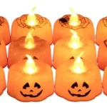 12 velas led calabazas calidas decoracion souvenir cotillon