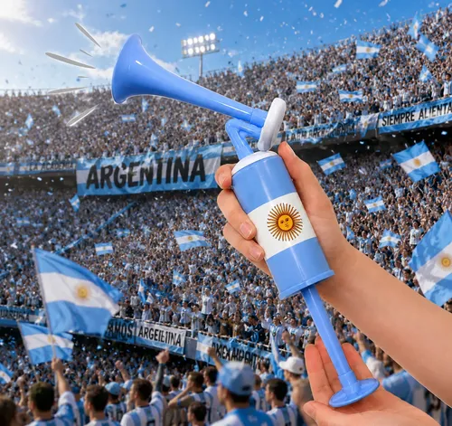 Bocina Vuvuzela Corneta Manual De Empuje Argentina Wcf-06 - Imagen 5