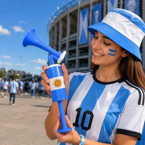Bocina Vuvuzela Corneta Manual De Empuje Argentina Wcf-06 - Imagen 4