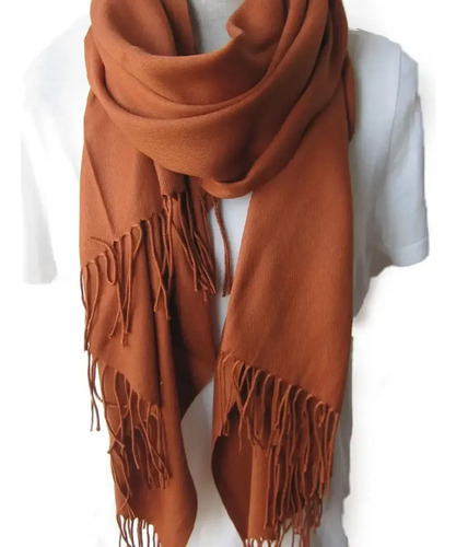 Bufandon Unisex Bufanda Grande 160x29 Cm Invierno Frio Kd35 Color Crema Diseño De La Tela Liso Talle Único - Imagen 7