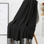 Bufandon Unisex Bufanda Grande 160x29 Cm Invierno Frio Kd35 Color Crema Diseño De La Tela Liso Talle Único - Imagen 8