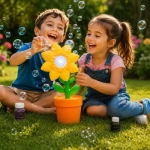 Burbujero automático flor girasol con luces infantil 24086 - Imagen 3