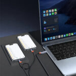 Cable Usb Mallado 4 En 1 Cagador Datos Reforzado 100w T-xs11 Negro - Imagen 3
