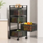 Carrito organizador cuadrado con 4 estantes – vista posterior
