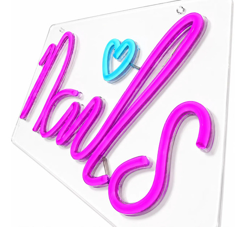 Cartel nails LED neón luminoso USB para decoración 40x20 cm - Imagen 2