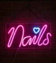 Cartel nails LED neón luminoso USB para decoración 40x20 cm
