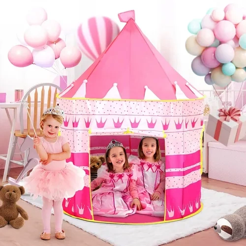 Castillo plegable juego pelotero rosa - Imagen 2
