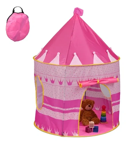Castillo plegable juego pelotero rosa - Imagen 5