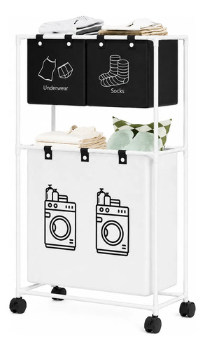 Cesto_Canasto_Organizador_Para_Ropa_Sucia_3_Divisiones_50022_Blanco_Con_Negro_50022_D_740971-MLA113965328691_062026-O.jpg Cesto Canasto Organizador Para Ropa Sucia 3 Divisiones 50022 Blanco Con Negro 50022 - Imagen 1