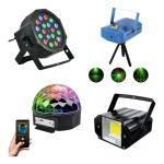 Combo Luces Led Dj Fiesta Bola + Proton 18 + Laser + Flash